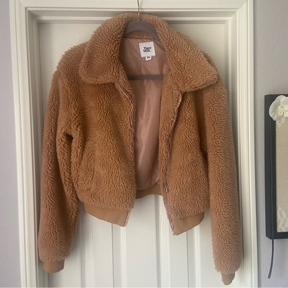 Tiger Mist cropped teddy jacket - Picture 1 of 2